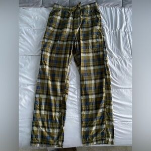 Goodfellow & Co Green Blue White Plaid Flannel Pajama PJ Pants Bottoms Small